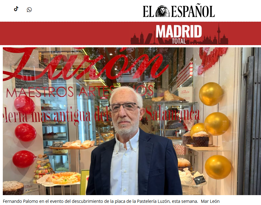 Fernando de Pastelería Luzón homenajeado por su gran trabajo de vida con la pasteleria
